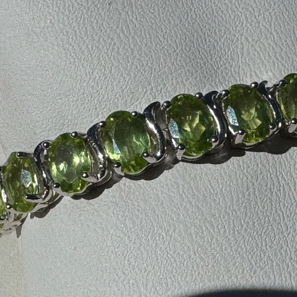 925 Peridot Tennis Bracelet - Picture 7 of 8